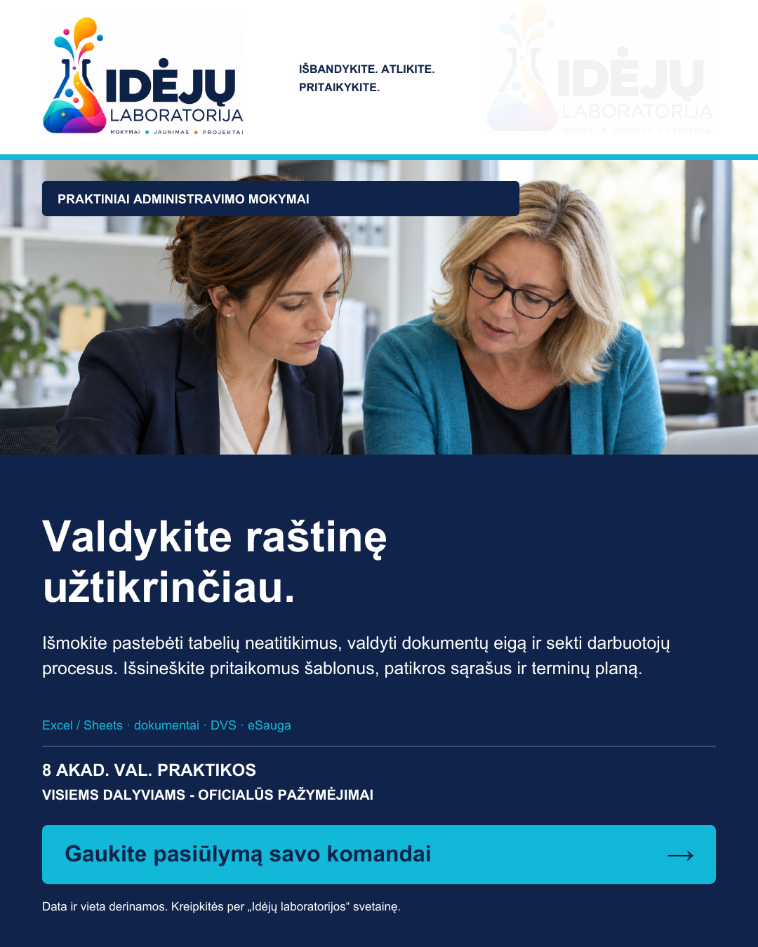 Raštinė praktiškai: įrankiai ir procesai kasdieniam darbui