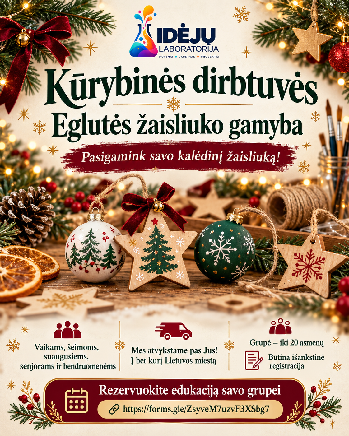 Eglutės žaisliuko gamybos edukacija